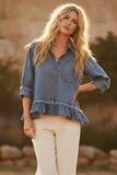 Sophia Tencel Ruffle Top