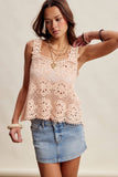 Annabel Crochet Square Neck Top