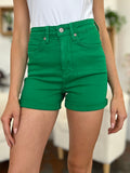 Judy Blue Tummy Control Green Denim Shorts (Website Exclusive)