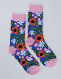 Wavy Daisy 100% Cotton Women's Crew Socks