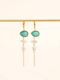 Libertine 18K Gold Natural Stone Pearl Drop Earrings