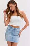 Hemmed Mini Skirt