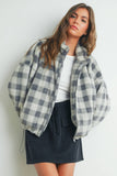 Drop Shoulder Plaid Fleece Maisy Jacket