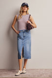 Knit Stripe Sleeveless Top (Peach Blue or Sage Lemon)