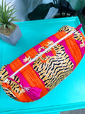 Tiger Print Quilted Cosmetic Bag | Makeup Bag | Toiletry Bag