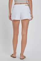 Mid Waisted Y2K white Short with Cargo Details