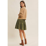 Mineral Washed Linen Blend Skirt
