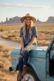 Frayed Abbie Denim Top