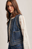 Jillie Denim Braided Vest