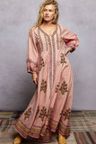 Embroidered Floral Maxi Dress