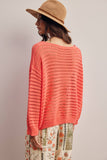 Open-Knit Sweater Top (Coral, Blue, Ivory)