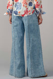 Wide Leg Drawstring Western Pants