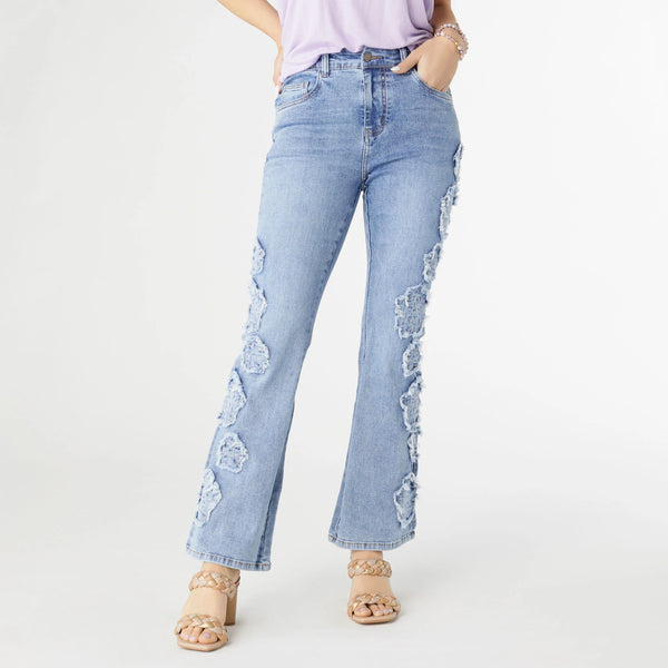 EverStretch Baby Bootcut with Flower Detail