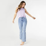 EverStretch Baby Bootcut with Flower Detail