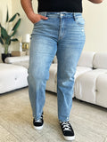 Judy Blue High Waist Distressed Straight Jeans (Website Exclusive)