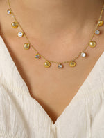 Sylvain 18K Gold Non-Tarnish CZ Shell Charm Necklace