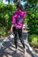 Planet Queen Faux Fur Jacket in Monster Pink