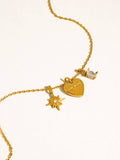 Gentilly 18K Gold Non-Tarnish Mom Heart Charm Necklace