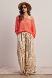 Open-Knit Sweater Top (Coral, Blue, Ivory)