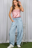 Allie Lace-Trim Satin Camisole