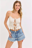Mid Rise Shorts with Frayed Edges