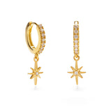 Evening Star Huggie Hoop Earrings