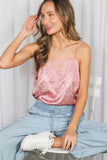 Allie Lace-Trim Satin Camisole