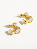 Eudora 18K Gold Braided C-Hoop Earring with Pearl