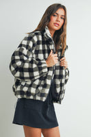 Drop Shoulder Plaid Fleece Maisy Jacket