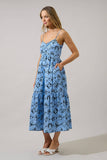 Tamer Ruched Midi Dress Feiry Tropics