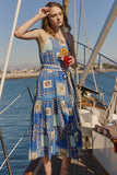Coastal Patchwork Midi Dress
