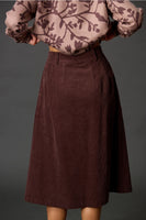 Sara Cocoa Midi Skirt