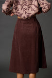 Sara Cocoa Midi Skirt