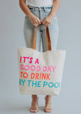 Cream Drink By The Pool Tote