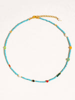 Calise Boho Handmade Blue Turquoise Stone Beaded Necklace