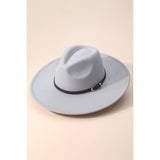 Faux Leather Belt Strap Fedora Hat