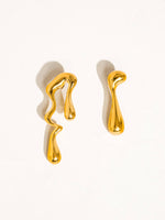 Roma 18K Gold Non-Tarnish Mismatch Melted Earring