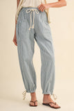 Denim Striped Parachute Pants