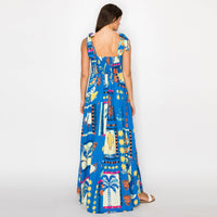 Tropical Vintage Print Maxi