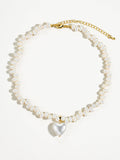 Agape 18K Gold- Natural Pearl Heart Choker