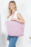 Pink/Green Tiger Reversible Quilted Cotton Tote Bag
