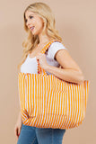 Orange Quilted Tote Bag