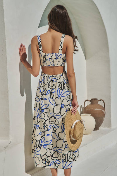 Tercy Floral Steff Open Back Midi Dress – Magnolia & Fig