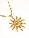 Taiyo 18K Gold Non-Tarnish Boho Sun Necklace: Yellow Gold