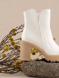 The Abby White | Rubber Sole Chelsea Bootie