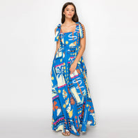 Tropical Vintage Print Maxi