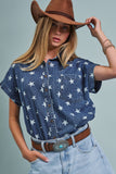 Star Print Button Down