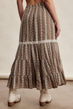 Embroidered Tiered Maxi Skirt