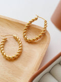 Brooke Gold Non-Tarnish Braided Hoop Earring