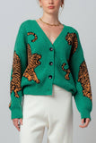 Tiger Jacquard Knit Sweater (Navy, Emerald)